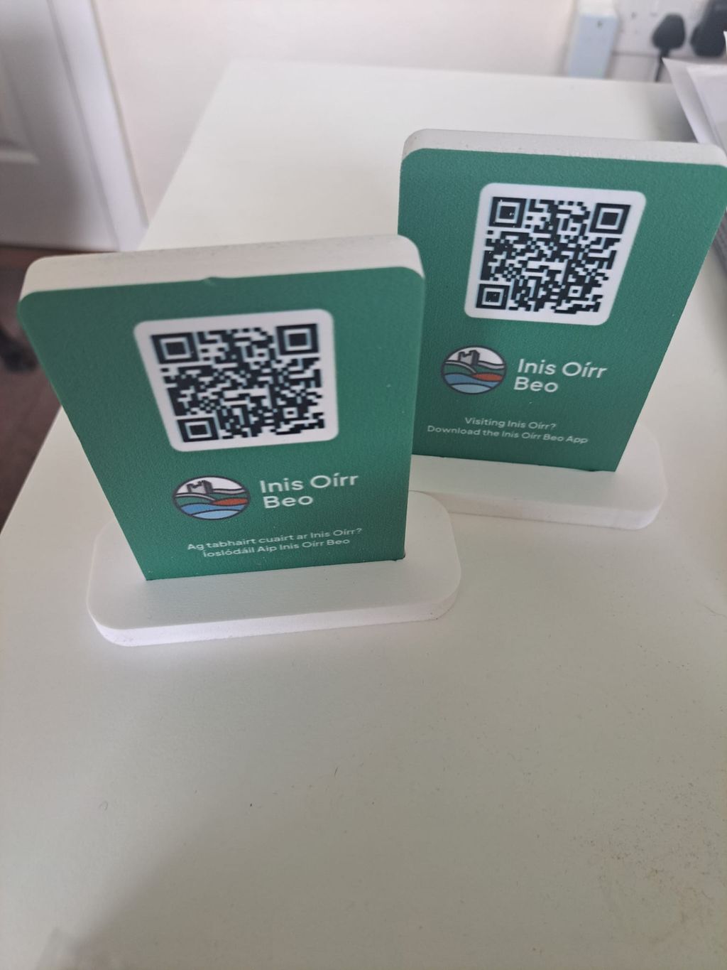 QR Codes stands Inis Oírr Beo